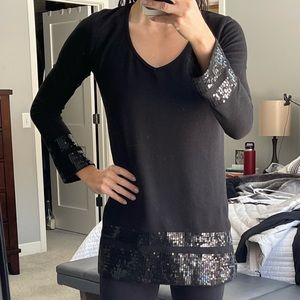 Black sequin Tunic Top